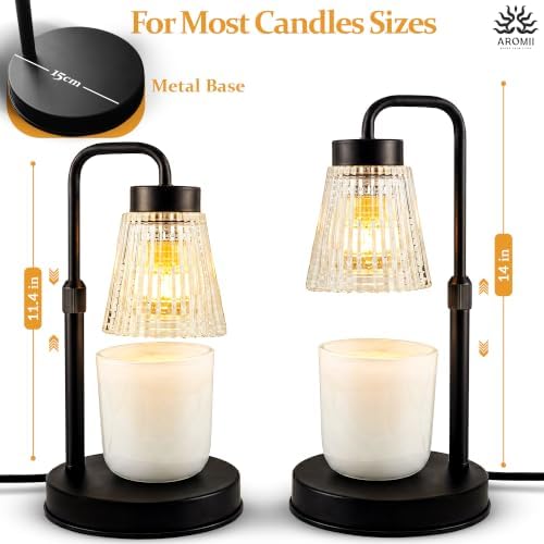 Candle Warmer Lamp with Timer & Wireless Remote Control – Dimmable 4-Level Adjustable Height Electric Wax Melt Warmer, Flameless Jar Light for Modern Minimalist Home Decor - Image 2