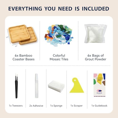 Glizma 6 Sets DIY Acrylic Mosaic Coaster Kit with Floral Patterns, Unique Floral Design Coasters Craft Kit for Adults & Women, Complete Mosaic Coaster Making Kit for Home Decor & Gifts - Image 2