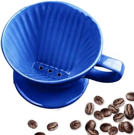 Ceramic Pour Over Coffee Dripper, V-Shaped Coffee Filter Cone by NBYHZLS