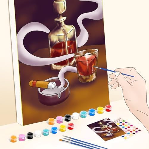 WEBEEDY 2 Pack 8x10 Inch Pre Drawn Canvas Painting Kit Wine Bottles Stretched Canvas Painting for Adults DIY Painting and Sip Party Supplies Outdoor Parties Birthday Gifts - Image 4