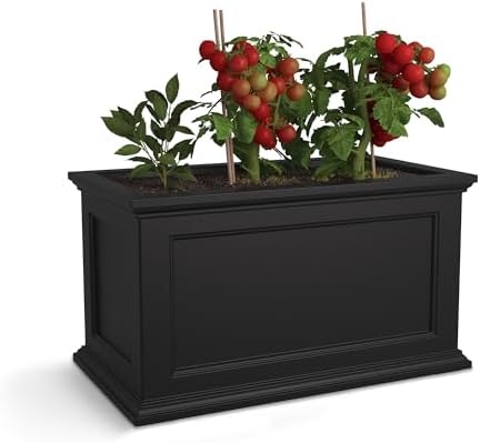 Mayne Fairfield 36in Self-Watering Rectangular Planter, Black by Mayne