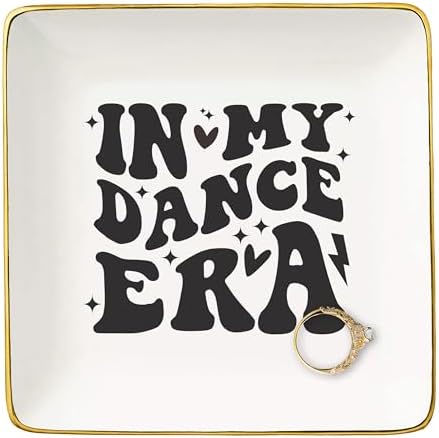 NZY In My Dance Era-Birthday Christmas Gift for Dancer,Woman,Dancing Team Gift,Dance Coach Present,Dancer Teacher Present,Ceramic Jewelry Tray Trinket Holder Ring Dish by NZY