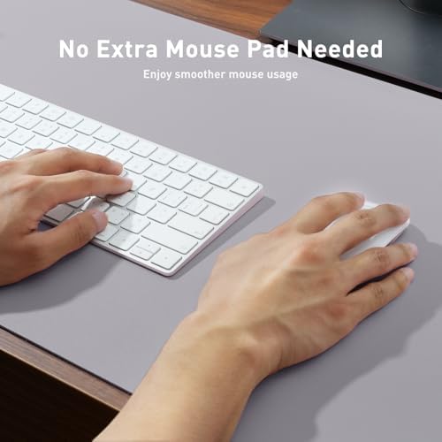Aothia Large PU Leather Desk Pad Protector - Non-Slip Mouse Pad & Writing Mat for Office/Home, Waterproof, Easy to Clean (36" x 17", Smoky Lavender) - Image 3