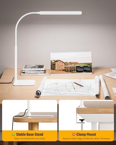 SUPERDANNY Eye-Caring LED Desk Lamp Work Lamp Office Lamp with Base - Image 6