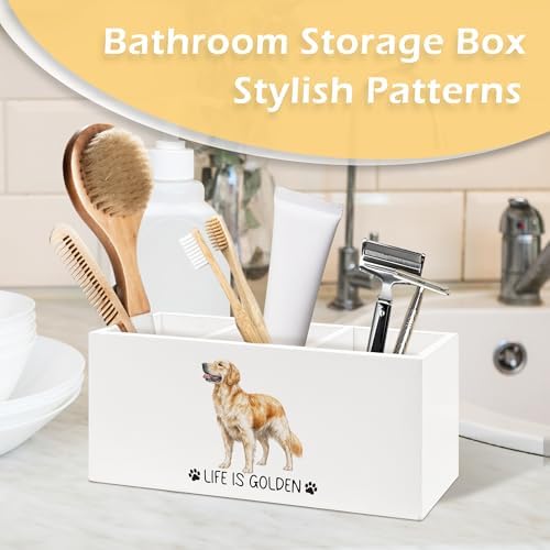 Golden Retriever Gifts Pen Pencil Holder, Dog Lover Gifts for Christmas Dog Lovers Women Girls, Inspirational Life Is Golden Wooden Pen Pencil Organizer for Home Office Bathroom Desk Decor - Image 5
