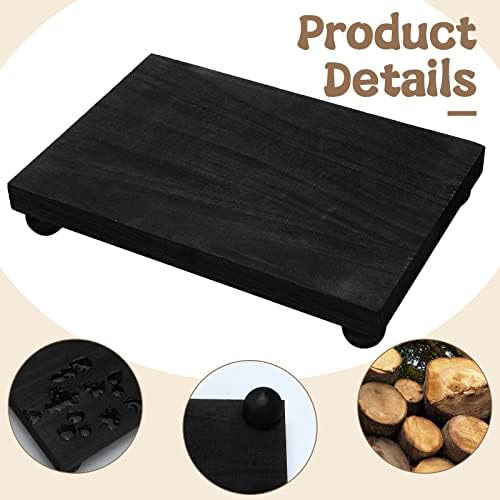 Amyhill Wood Pedestal Stand Riser Decor,Classic,Black,12 X 7 Inch - Image 4
