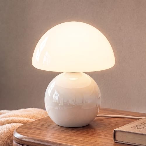 Dawnwake Mushroom Lamp Table Lamp for Bedroom-Small Desk Table Lamps,White by Dawnwake