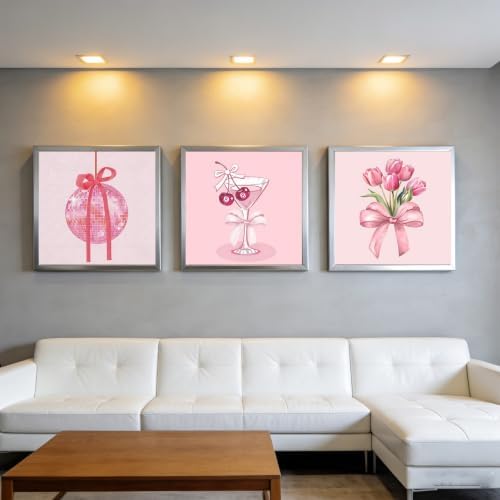 6 Pack Framed Adult Paint by Number Beginners with Wooden Easel,Pink Vintage Paint by Numbers Kit for Adults,Retro DIY Acrylic Paint Kit with Frame,Easy Paint by Numbers Canvas for Decor 8x8 inch - Image 4