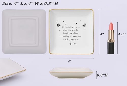 NZY Friendship is Sharing-Best Friend Bff Gifts for Besties, Thank You, Thanksgiving, Birthday, Christmas - Ceramic Jewelry Tray Trinket Holder Ring Dish - Image 5