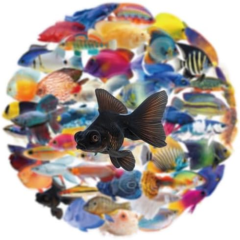 50 Pcs Clear PET Fish Aesthetic Stickers for Scrapbooking Journaling Junk Journal Scrapbook Supplies - Waterproof Transparent Fishing Decals for Resin Crafts Decorative Art Crafts (Fish) - Image 3