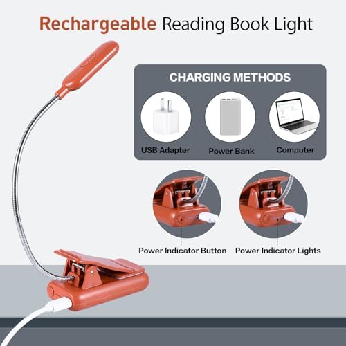 VAVOFO Rechargeable Reading Light, Clip on Book Light for Reading in Bed - Image 4