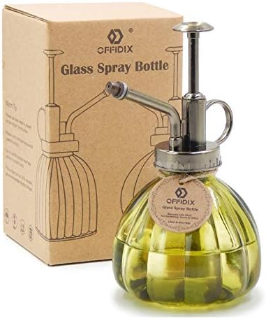 OFFIDIX Plant Mister, Pumpkin Glass Spray Bottle Small, Olive Green 6.7oz by Offidix
