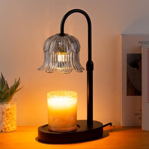 CRMILL Candle Warmer Lamp Electric Timer - Candles Height Control Warmers Scented Lamps No Flame Heat Warm Melt Wax Jar Modern Home Decor Table Lights for Home Living Bedroom Decorative by Unknown