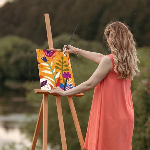Dinifee 6 Pack Pre Drawn Canvas for Painting Pre Printed Canvas Kit 8 x 10 Inch Stretched Cotton Paint and Sip Set for Adults Couple Party Graduation Summer Date Night(Plants Flowers) - Image 6