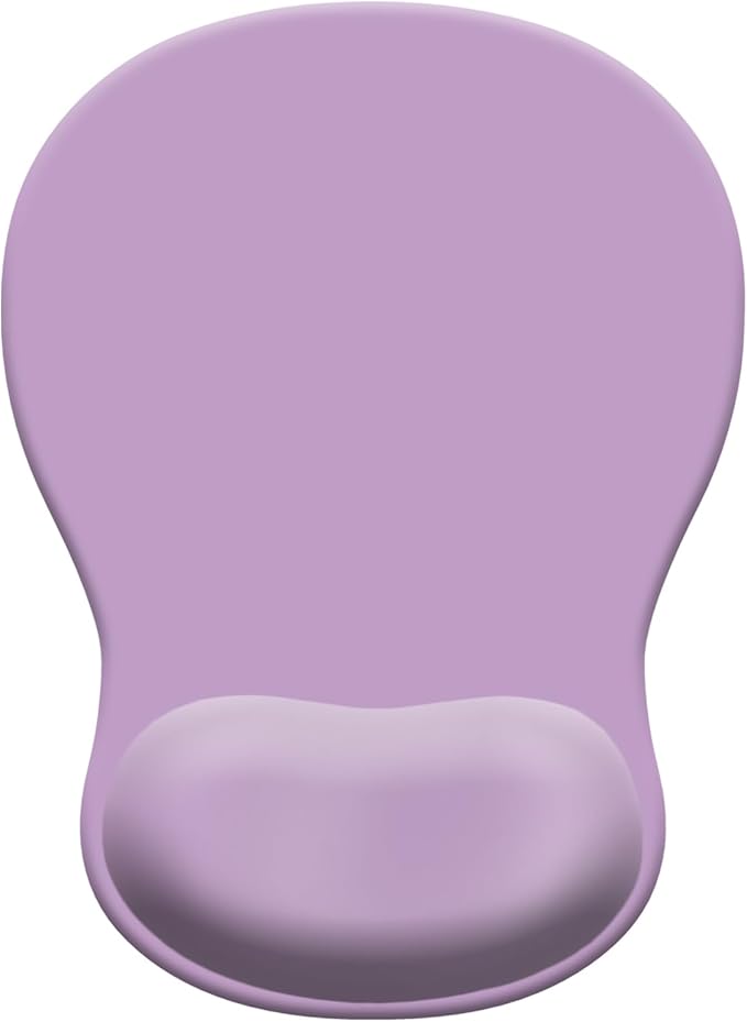 Gel Mouse Pad with Wrist Rest, Ergonomic Concave Wrist Support Mousepad with Non-Slip PU Base & Smooth Surface Comfortable Desk Accessories Mat for Office, Home Gaming and Study (12 Purple)
