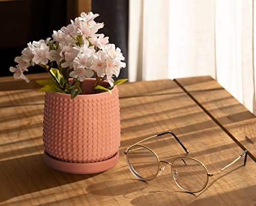 D'vine Dev Beaded Terracotta Pot with Saucer, 4 in, Terra Cotta, 27-C-Z-7 - Image 5