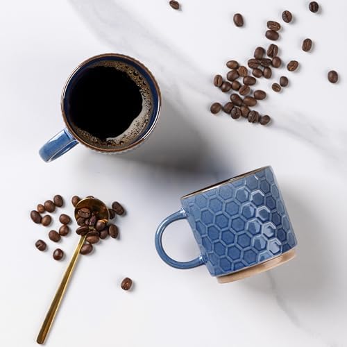 GBhome 6 OZ Stackable Coffee Mugs Set of 4, Ceramic Coffee Cups Set - Image 3