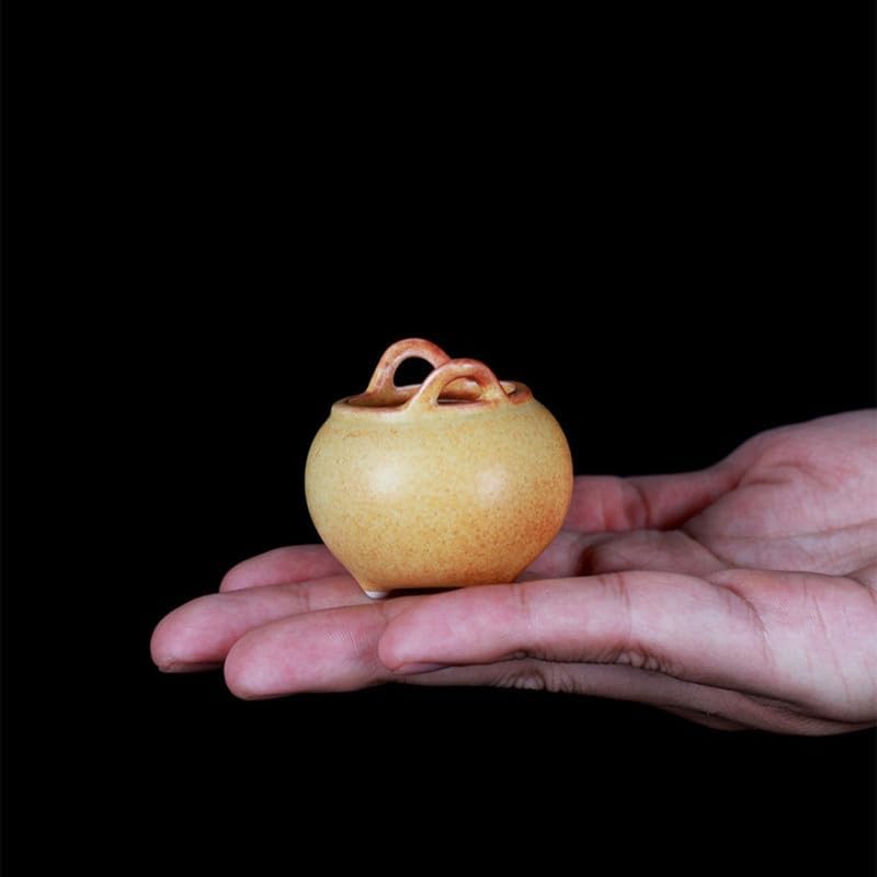 Incense Holder Modern Minimalist Circular Incense Stick Burner for Cones or Sticks for Yoga & Meditation, Enhance Atmosphere,Ceramic Ash Catcher Yellow - Image 3