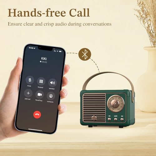 PRUNUS J-999 Retro Bluetooth Speaker,Vintage Decor Mini Wireless Speaker - Image 6