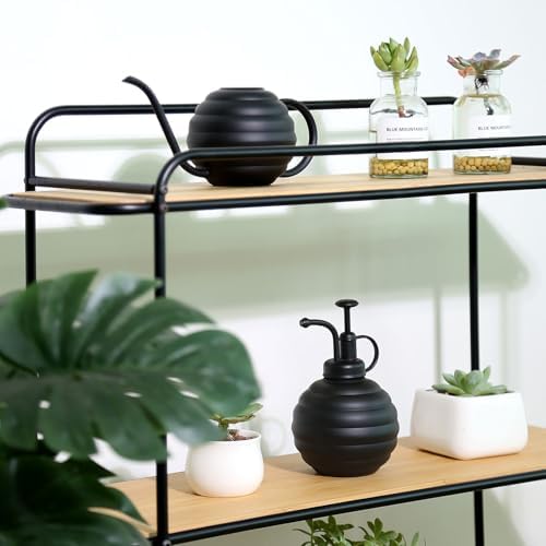 Plant Watering Bottle, 400ml/14oz, Retro Style Watering Can, Matte, Frosted (Black) - Image 6