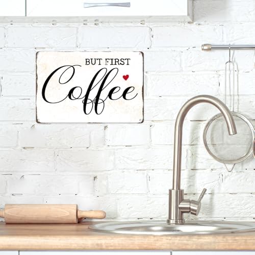 Coffee Metal Tin,But First Coffee Sign - Image 3
