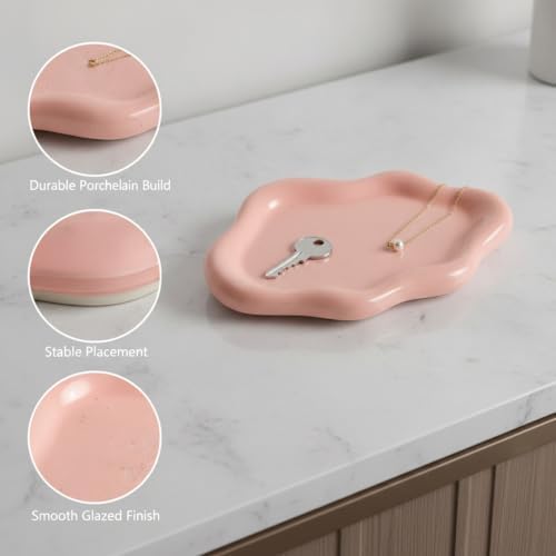 Home Organizers & Minimalists: Ceramic Cloud Catchall Tray for Keys, Jewelry, and Coins – Decorative Entryway or Dresser Dish, Approx. 7.1-7.4 Inches (1 Piece) - Image 6