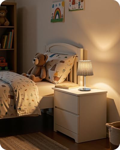 Small Bedside Table Lamp, Dimmable Table Lamp with 3 Adjustable Color Temperatures, Nightstand Lamp with a Dimmable Bulb, E26 Base, for Bedroom, Study, Desk, Gray and Glossy Gray PSH15TL05 - Image 5