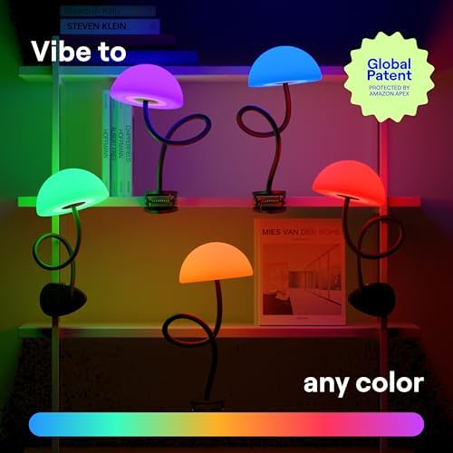 Shroommate Dorm Room Essential Clip On Bed Light for Dorm Room - Black - Image 3
