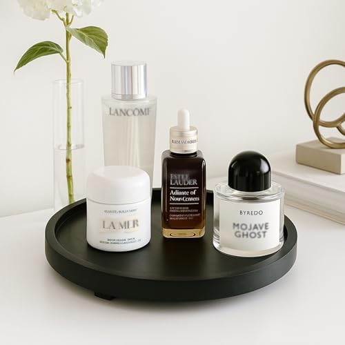Round Wood Riser Bathroom Sink Tray for Kitchen Counter Vanity Perfume Tray - Image 7