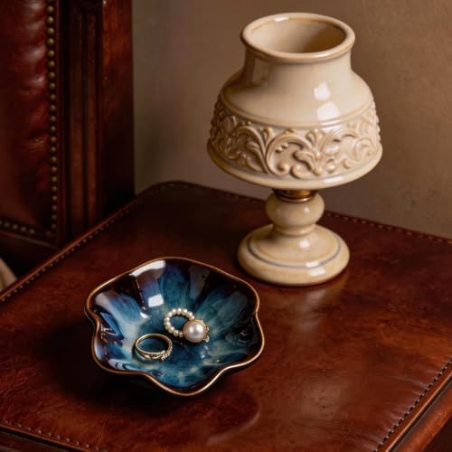 Ceramic Lotus Leaf Trinket Dish, Ring Holder for Jewelry - Image 6