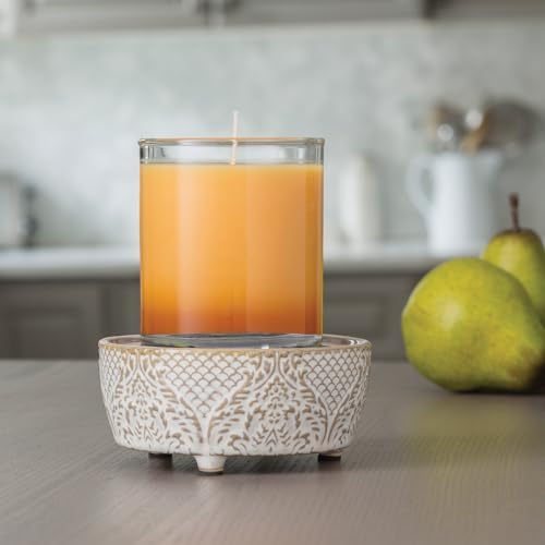 Candle Warmers ETC 2-in-1 Candle and Fragrance Warmer for Warming Scented Candles or Wax Melts and Tarts with to Freshen Room, Vintage White Lace - Image 5
