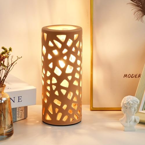 Nave Small Modern Terracotta Ceramic Table Lamp, Kids Night Nursery Table Lamp, 3.14H7.48IN, Bulb Excluded, Terracotta Carving Bird Nest by Lampwell