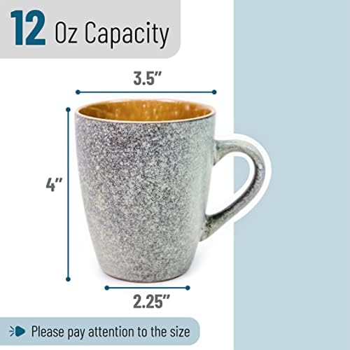 BTaT- Porcelain Coffee Mugs Set, 12 oz (350ml), 6 Pack, Ceramic Coffee Mugs, Matte White Outside and Colorful Inside, Restaurant Cups for Tea, Cappuccino, Cocoa, Cereal, Mug Gift Set, Dishwasher Safe - Image 3