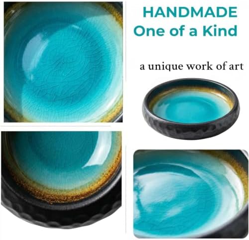 6 Inch Japanese Incense Holder Stick,Ceramic Handmade Crack Blue Glaze - Image 2
