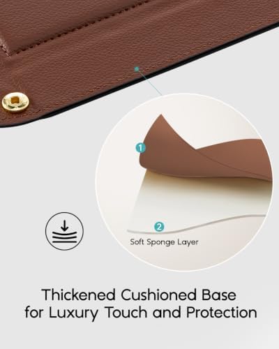 VLANDO Valet Tray for Men, Foldable PU Leather Catchall, Mocha Brown - Image 3