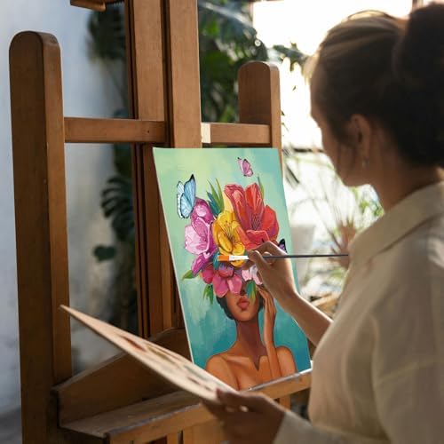 Ctosree 6 Pack Pre Drawn Canvas Painting Kit 8x10 Stretched, Gorgeous Lady - Image 5