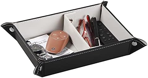 YAPISHI Valet Tray,Entryway Dish,Foldable PU Leather Catchall Tray for Men by YAPISHI