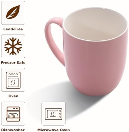 Urbanstrive 16 oz Large Coffee Mug with Handle Tea Cup Novelty Coffee Cup Idea Gift for Men Women Office Work (Pink) - Image 3