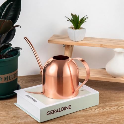 IMEEA 30oz Indoor Plant Watering Can Stainless Steel Long Spout, Rose Gold - Image 5