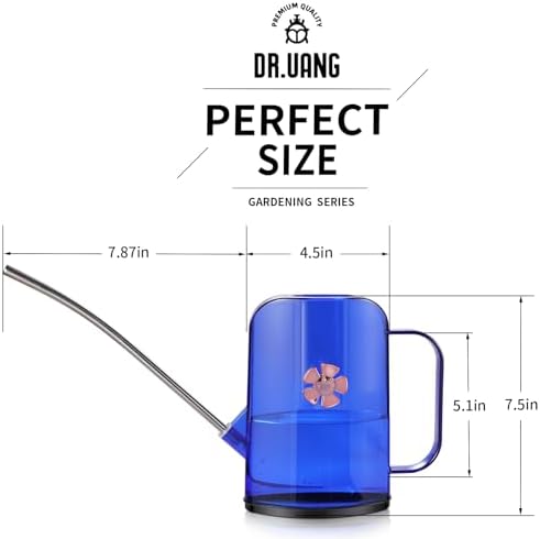 Watering Can Indoor for House Plants Small Watering cans with Long Spout Flower Model Sprinkler Head 1.2L (Blue, 1.2L) - Image 2