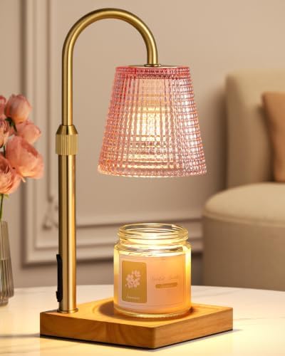Pink Candle Warmer Lamp with Timer, House Warming Gifts New Home Decor by Hong-in