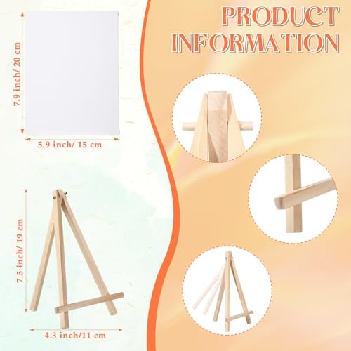 Motimind 36 Pcs 6 x 8 Mini Canvas and 8" Easel Set Bulk for Paint Party - Image 2