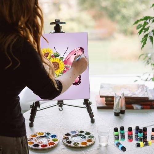 AmazingSpark 12 Set Sip and Paint Kit for Adults Pre Drawn Canvas,Butterfly - Image 6