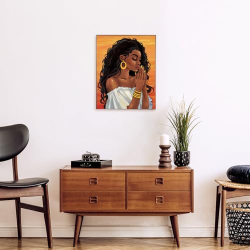 Nuberlic 8x10 Pre Drawn Canvas to Paint for Adults Sip and Paint Party Prayer Girl Blasian Lady Afro Americans Woman Christams Birthday Gift Painting Kits DIY - Image 5