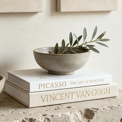Small Faux Books（9.8' X 7'）- Set of 2 Linen Decorative Books for Coffee Table, Bookshelf or Mantle Decor - Hidden Storage Box for Remote, Photo & Tickets - Elegant Neutral Design Fits Any Home Decor by PITI