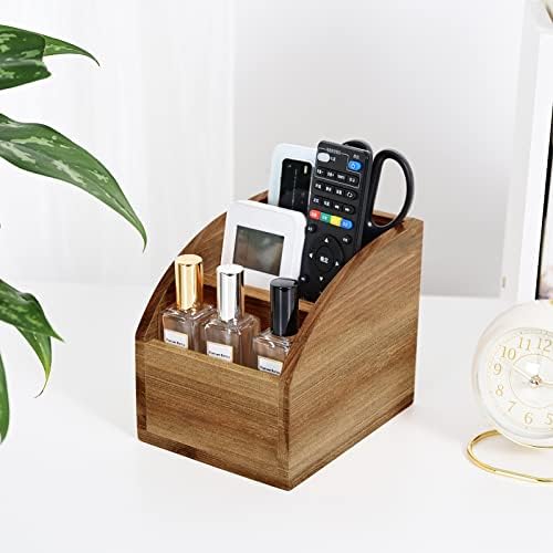OKSQW Rustic Vintage Wooden Desk Organizer Farmhouse Wood Remote Control Caddy, 3 Slot Tabletop Desktop Office Supply Storage Rack Desktop TV Remote Control Holder Home Decor Office Supplies Storage - Image 7