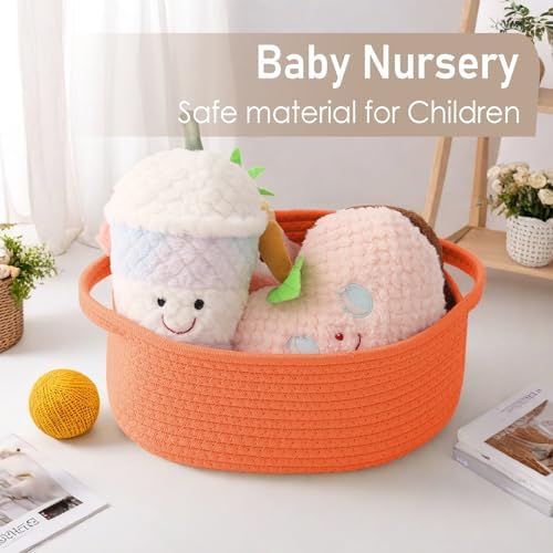 JMvicyroam Small Woven Basket, Empty Gift Basket, Orange/1 Pack - Image 5