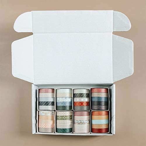 Knaid 40 Rolls of Slim Washi Tape Gift Box Set, Decorative Paper Tapes 10 mm Wide for Scrapbooking, DIY Arts and Crafts, Bullet Journal, Planner, Junk Journal, Notebooks (Minimalist) - Image 7
