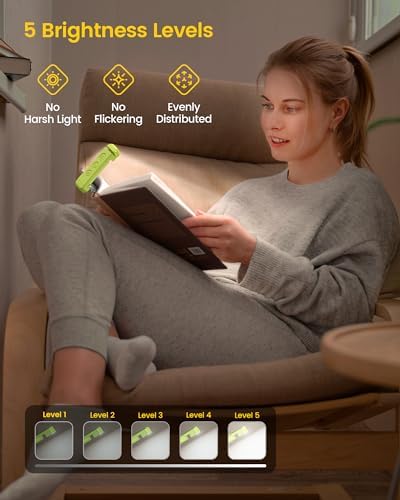 Glocusent USB Rechargeable Book Light, Portable Clip-on LED Reading Light - Image 2