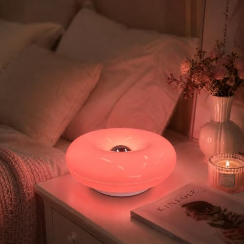 Pink Donut Lamp,Rechargeable,Pink Ambient Light,Bedroom Decor Gift by Unknown
